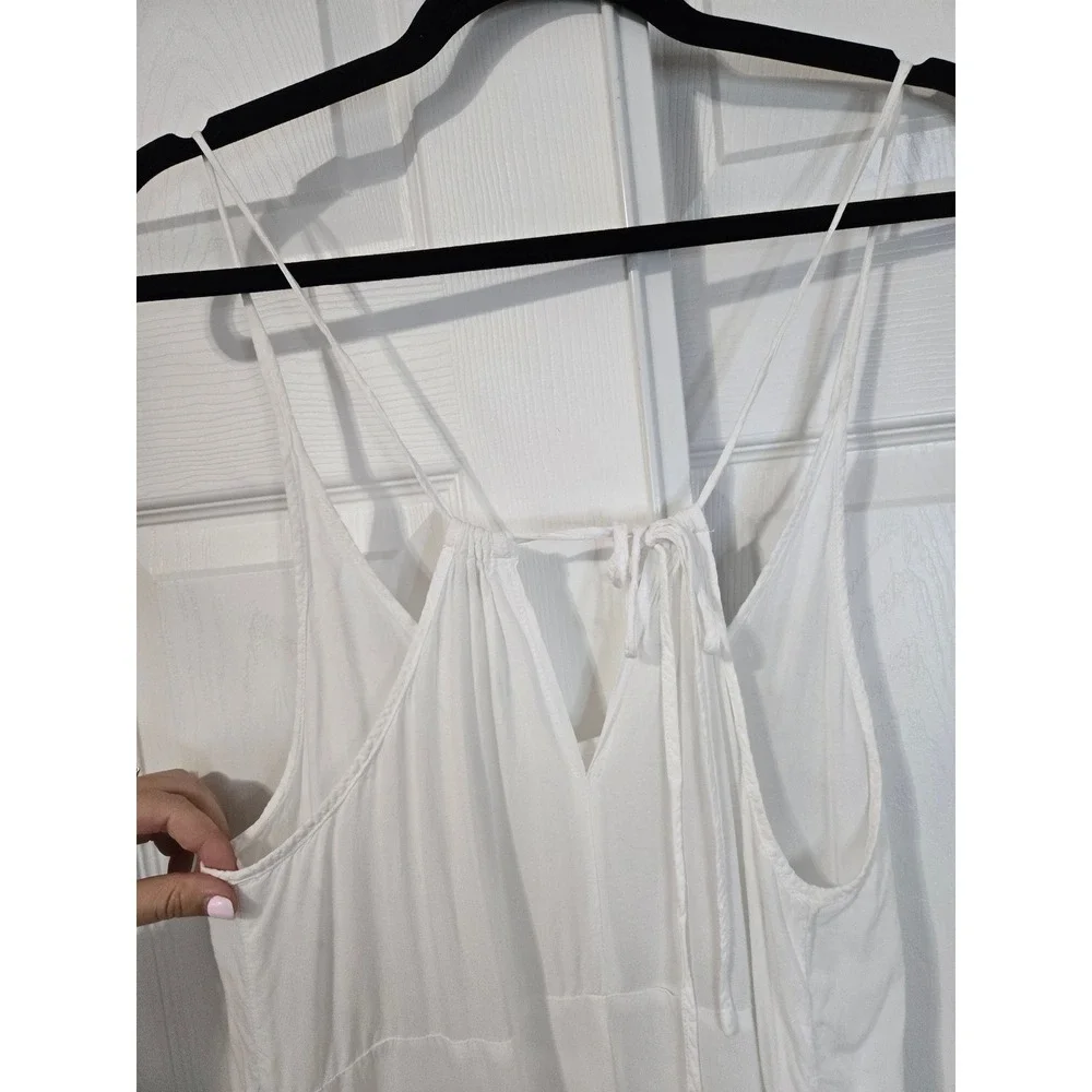 Free People Intimately White Lace Trim Handkerchief Hem Slip Dress V-Neck Boho